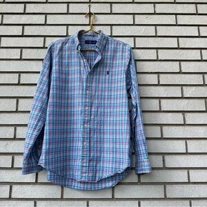 Ralph Lauren Men’s Medium Multicolor Plaid Button Down Shirt 100% Cotton
